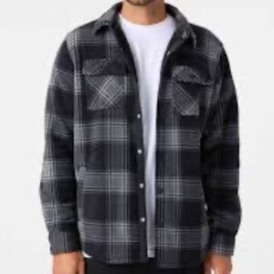 Voyager Arrowhead Plaid Fleece Button-Up Shirt Jacket